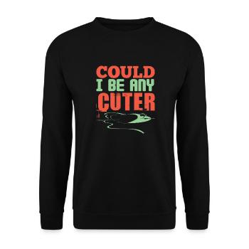 POURRAIS-JE ÊTRE PLUS MIGNON DRÔLE - Sweat-shirt Unisexe - noir - Devant - Alina (178cm) & Michal (187cm)