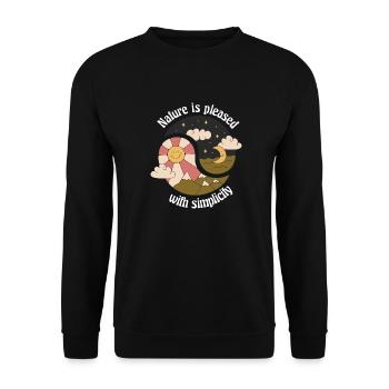 Nature Is Pleased With Simplicity Nature Designs - Unisex Pullover - Schwarz - Vorne - Alina (178cm) & Michal (187cm)