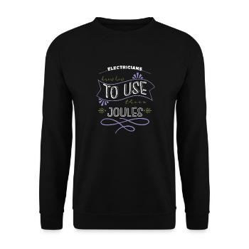Cadeau d’anniversaire Fun Prop Génie électrique - Sweat-shirt Unisexe - noir - Devant - Alina (178cm) & Michal (187cm)