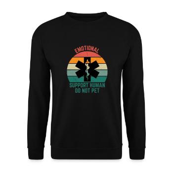 Le soutien émotionnel humain ne caresse pas vintage rétro - Sweat-shirt Unisexe - noir - Devant - Alina (178cm) & Michal (187cm)