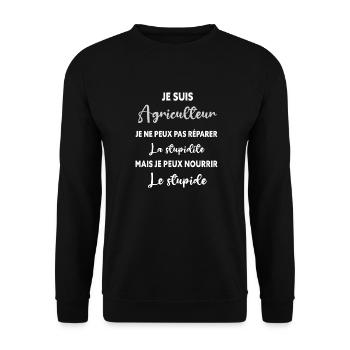 je suis agriculteur je ne peux pas réparer la stup - Sweat-shirt Unisexe - noir - Devant - Alina (178cm) & Michal (187cm)