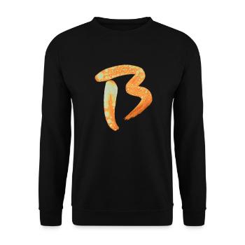 B - Aquarell - Unisex Pullover - Schwarz - Vorne - Alina (178cm) & Michal (187cm)