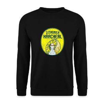 Zitronen Kracherl vintage Limonade Limo Brause - Unisex Pullover - Schwarz - Vorne - Alina (178cm) & Michal (187cm)