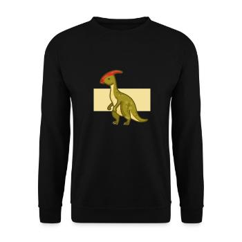 Süßer Parasaurolophus, Dino, Dinosaurier - Unisex Pullover - Schwarz - Vorne - Alina (178cm) & Michal (187cm)