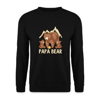Father'S Day Papabear Papa Funny Retro Vintage Dad - Unisex Sweatshirt - black - Front - Alina (178cm) & Michal (187cm)