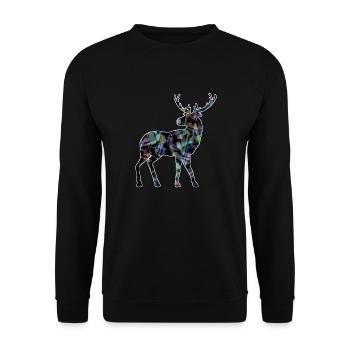 Deer - Unisex Sweatshirt - black - Front - Alina (178cm) & Michal (187cm)