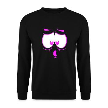 verrücktes gesicht glückliche karikatur glückliches gesicht karikatur - Unisex Pullover - Schwarz - Vorne - Alina (178cm) & Michal (187cm)