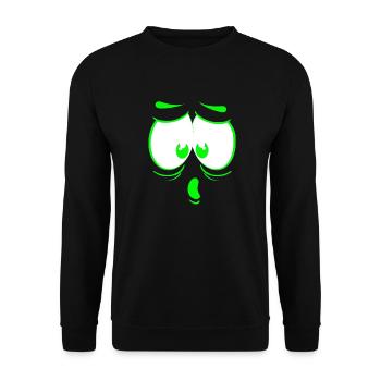 verrücktes gesicht glückliche karikatur glückliches gesicht karikatur - Unisex Pullover - Schwarz - Vorne - Alina (178cm) & Michal (187cm)