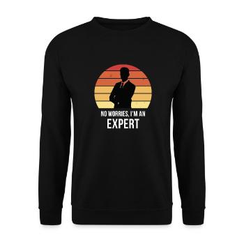 Pas de soucis je suis un expert - Sweat-shirt Unisexe - noir - Devant - Alina (178cm) & Michal (187cm)