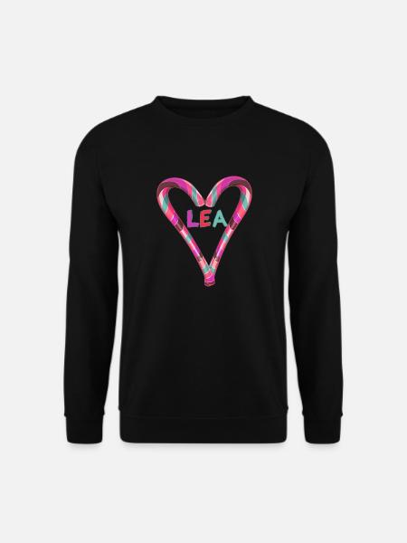 Lea,Name ,herz, zuckerstange, süßigkeit - Unisex Pullover - Schwarz