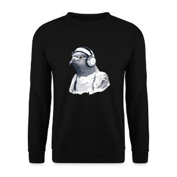 Zaki, die audiophile Taube - Unisex Pullover - Schwarz - Vorne - Alina (178cm) & Michal (187cm)