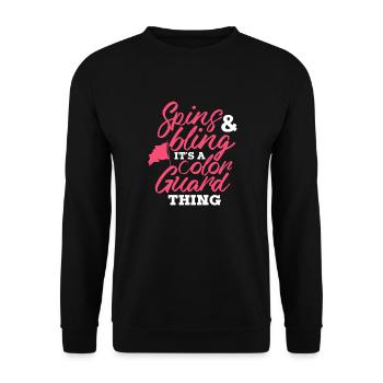 Spins bling C’est un truc de garde de couleur - Sweat-shirt Unisexe - noir - Devant - Alina (178cm) & Michal (187cm)