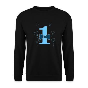 1e anniversaire garçon - Sweat-shirt Unisexe - noir - Devant - Alina (178cm) & Michal (187cm)