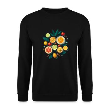 Summer fruits - beach and holiday south sun pattern - Unisex Sweatshirt - black - Front - Alina (178cm) & Michal (187cm)
