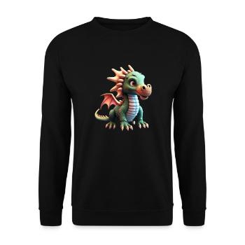 cute little baby dragon funny - Unisex Sweatshirt - black - Front - Alina (178cm) & Michal (187cm)