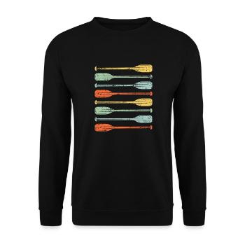 Retro Vintage Rafting | Adventure Rafting - Unisex Sweatshirt - black - Front - Alina (178cm) & Michal (187cm)