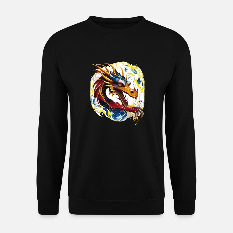 Freundlicher Drache (Artwork Collection) - Unisex Pullover - Schwarz