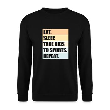Mangez, dormez, emmenez les enfants faire du sport, répétez le dicton des parents - Sweat-shirt Unisexe - noir - Devant - Alina (178cm) & Michal (187cm)