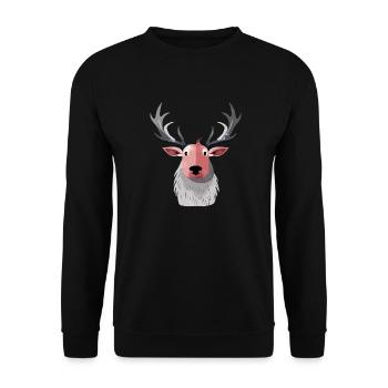 Bill das Weihnachtsrentier - Unisex Pullover - Schwarz - Vorne - Alina (178cm) & Michal (187cm)