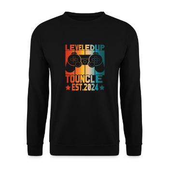 leveled up to uncle Est 2024 Level Unlocked 2024 - Sweat-shirt Unisexe - noir - Devant - Alina (178cm) & Michal (187cm)