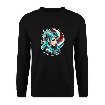Indische Prinzessin - Aztek - Unisex Pullover - Schwarz - Vorne - Alina (178cm) & Michal (187cm)