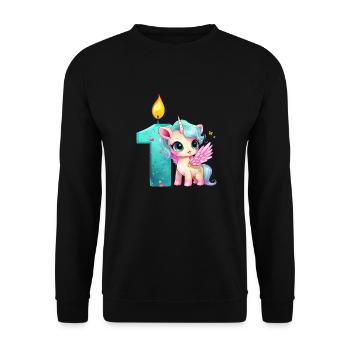 Birthday birthday party birthday gift born - Unisex Sweatshirt - black - Front - Alina (178cm) & Michal (187cm)