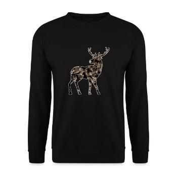 Hirsch - Unisex Pullover - Schwarz - Vorne - Alina (178cm) & Michal (187cm)