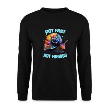 Not Fast Not Furious Snail - Unisex Sweatshirt - black - Front - Alina (178cm) & Michal (187cm)