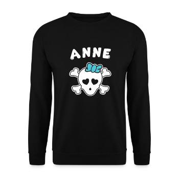 Piratin Anne Design für Mädchen und Frauen - Unisex Pullover - Schwarz - Vorne - Alina (178cm) & Michal (187cm)
