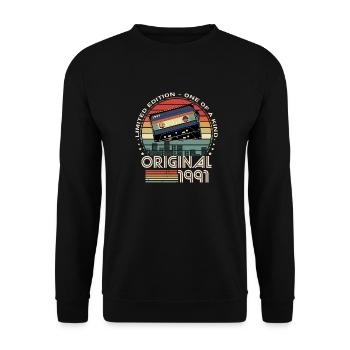 Limitierte Auflage 1991 33. Jubiläum - Unisex Pullover - Schwarz - Vorne - Alina (178cm) & Michal (187cm)