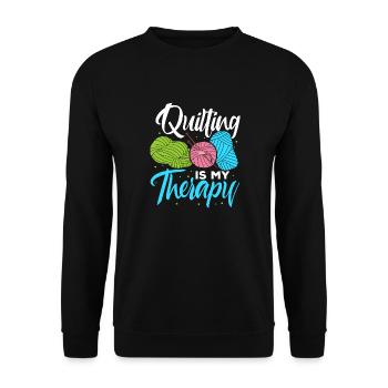 Quilting Is My Therapy - Quilting Expert - Unisex Sweatshirt - black - Front - Alina (178cm) & Michal (187cm)