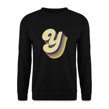 Retro Y Letter - Unisex Sweatshirt - black - Front - Alina (178cm) & Michal (187cm)