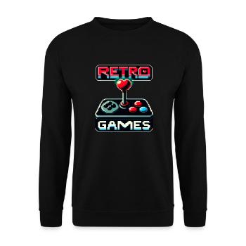 Retro Games Passion - Unisex Sweatshirt - black - Front - Alina (178cm) & Michal (187cm)