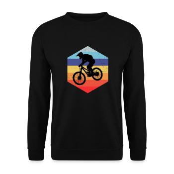 Women's Mountain Bikers MTB Cyclists Men - Unisex Sweatshirt - black - Front - Alina (178cm) & Michal (187cm)