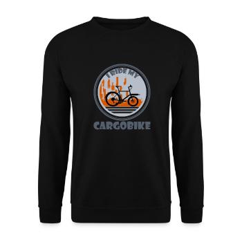 Stadt Silhouette Lastenfahrrad - Unisex Pullover - Schwarz - Vorne - Alina (178cm) & Michal (187cm)