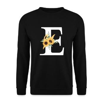 Sonnenblume Blumen E-Brief - Unisex Pullover - Schwarz - Vorne - Alina (178cm) & Michal (187cm)