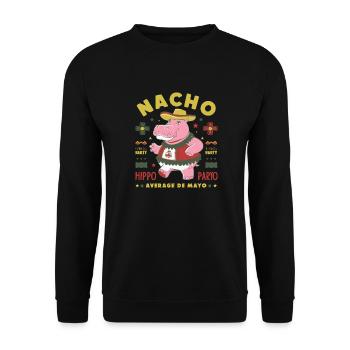 Nacho Average Hippo Fête mexicaine Cinco De Mayo - Sweat-shirt Unisexe - noir - Devant - Alina (178cm) & Michal (187cm)