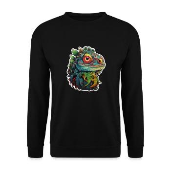 Tête de lézard dans la jungle - Sweat-shirt Unisexe - noir - Devant - Alina (178cm) & Michal (187cm)