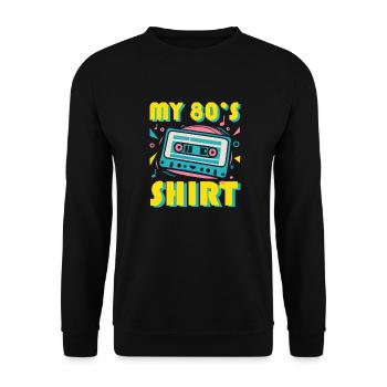 T shirt année 80 s - Sweat-shirt Unisexe - noir - Devant - Alina (178cm) & Michal (187cm)