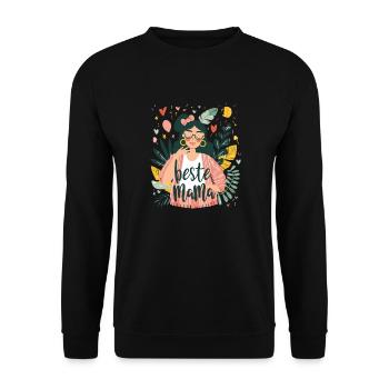 Beste Mama Muttertag - Unisex Pullover - Schwarz - Vorne - Alina (178cm) & Michal (187cm)