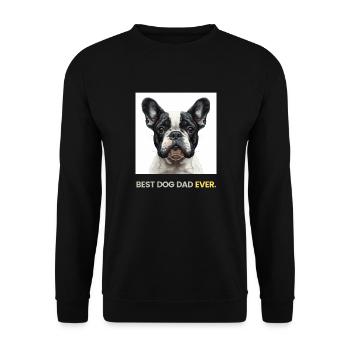 Mignon Papa Chien Bouledogue Français - Sweat-shirt Unisexe - noir - Devant - Alina (178cm) & Michal (187cm)