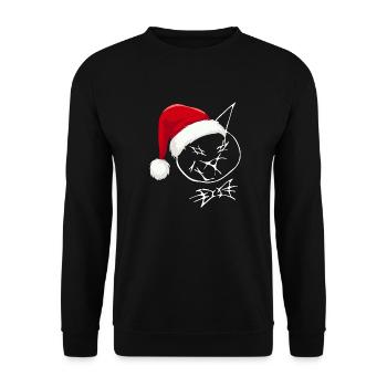 Beliebtes Weihnachtsdesign 2024 dezent - Unisex Pullover - Schwarz - Vorne - Alina (178cm) & Michal (187cm)