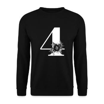 Numéro 4 floral noir -4e anniversaire floral - Sweat-shirt Unisexe - noir - Devant - Alina (178cm) & Michal (187cm)