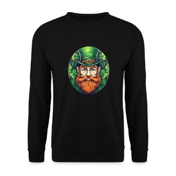 Lutin Trèfle de la Saint-Patrick - Sweat-shirt Unisexe - noir - Devant - Alina (178cm) & Michal (187cm)