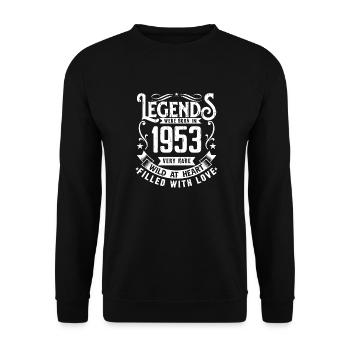 Légendaire Depuis 1953 Né en 1953 Cadeau 1953 - Sweat-shirt Unisexe - noir - Devant - Alina (178cm) & Michal (187cm)