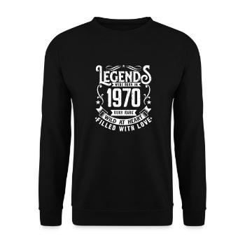 Légendaire Depuis 1970 Né en 1970 Cadeau 1970 - Sweat-shirt Unisexe - noir - Devant - Alina (178cm) & Michal (187cm)