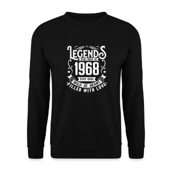 Légendaire Depuis 1968 Né en 1968 Cadeau 1968 - Sweat-shirt Unisexe - noir - Devant - Alina (178cm) & Michal (187cm)