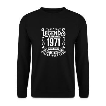 Légendaire Depuis 1971 Né en 1971 Cadeau 1971 - Sweat-shirt Unisexe - noir - Devant - Alina (178cm) & Michal (187cm)