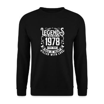 Légendaire Depuis 1978 Né en 1978 Cadeau 1978 - Sweat-shirt Unisexe - noir - Devant - Alina (178cm) & Michal (187cm)
