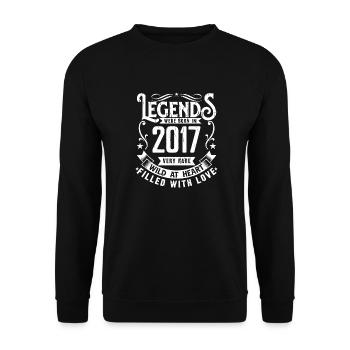 Légendaire Depuis 2017 Né en 2017 Cadeau 2017 - Sweat-shirt Unisexe - noir - Devant - Alina (178cm) & Michal (187cm)